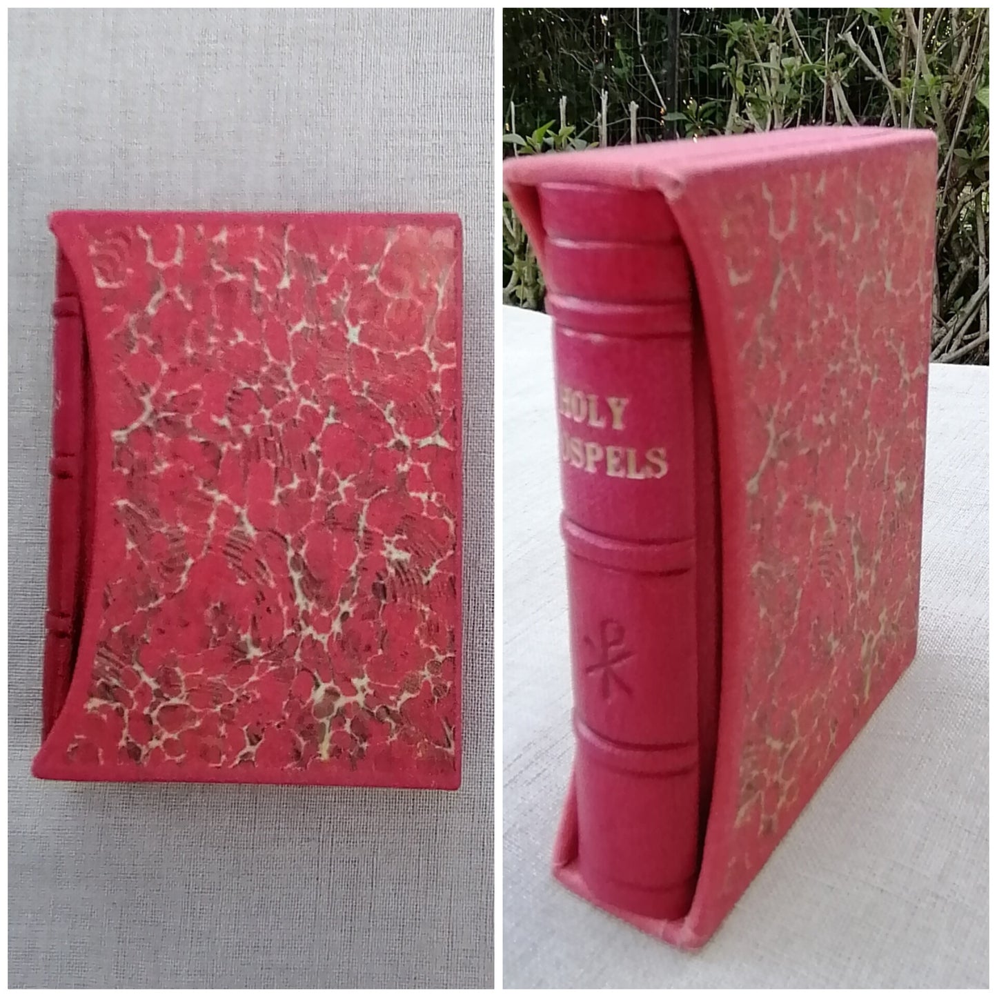 Leatherbound Book of Gospels, A-7 sized, Red Goatskin, Fr Lazarus Moore translation