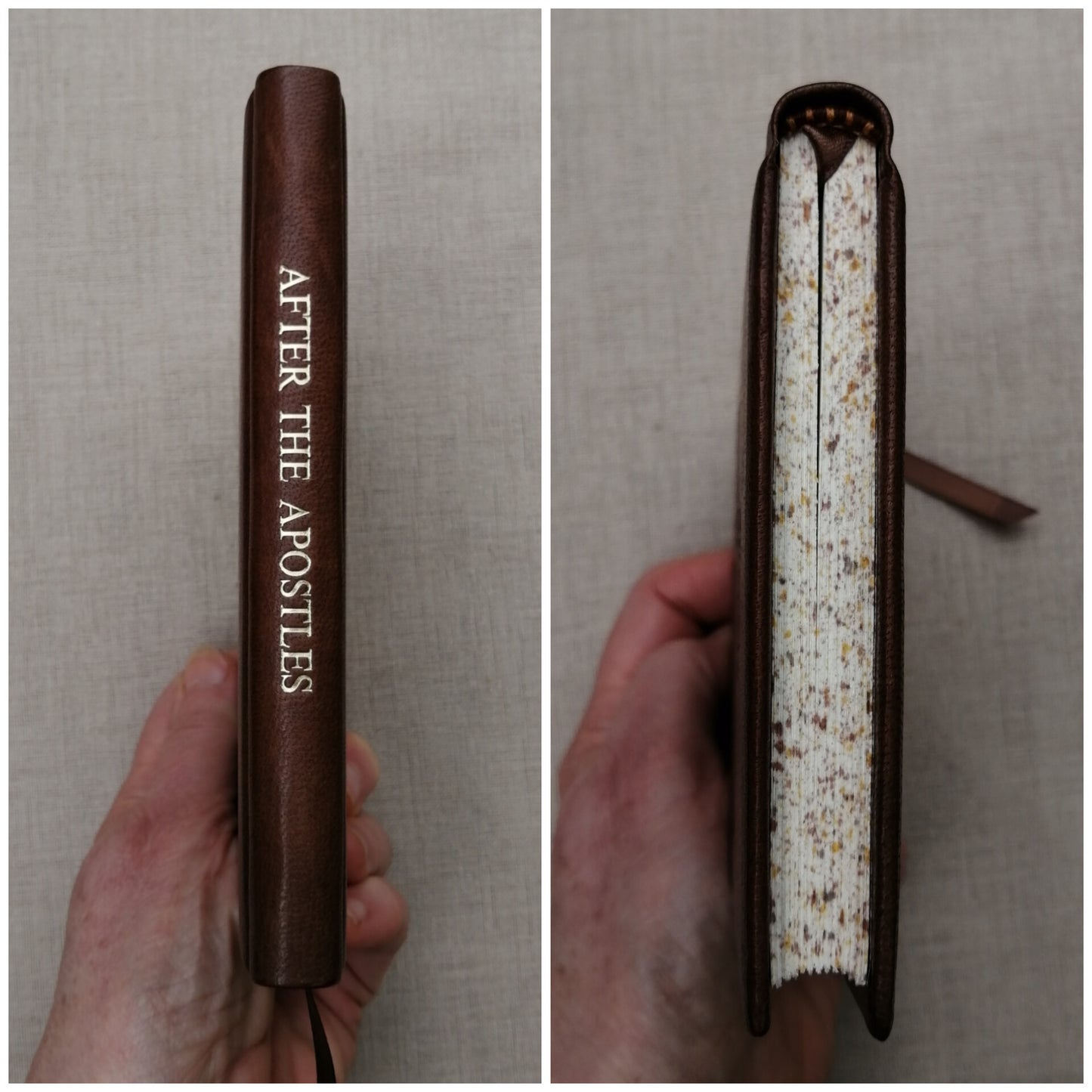After the Apostles, Leatherbound Texts from the Apostolic Fathers, Brown Goatskin