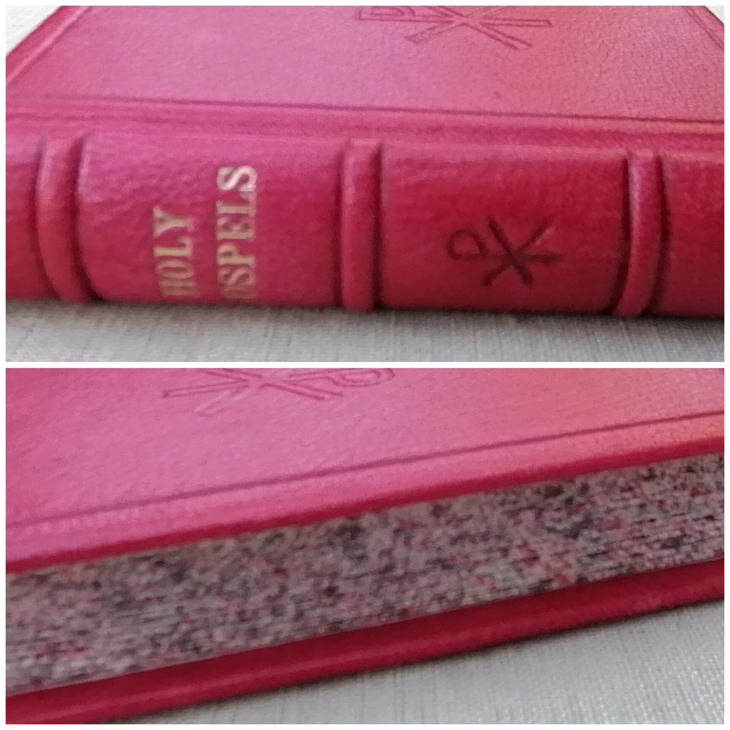 Leatherbound Book of Gospels, A-7 sized, Red Goatskin, Fr Lazarus Moore translation