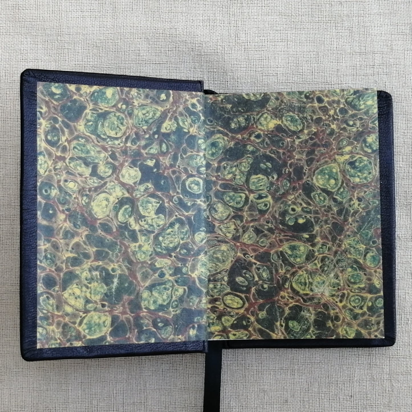 Leatherbound Book of Gospels, A-7 sized, Black Goatskin, Fr Lazarus Moore translation